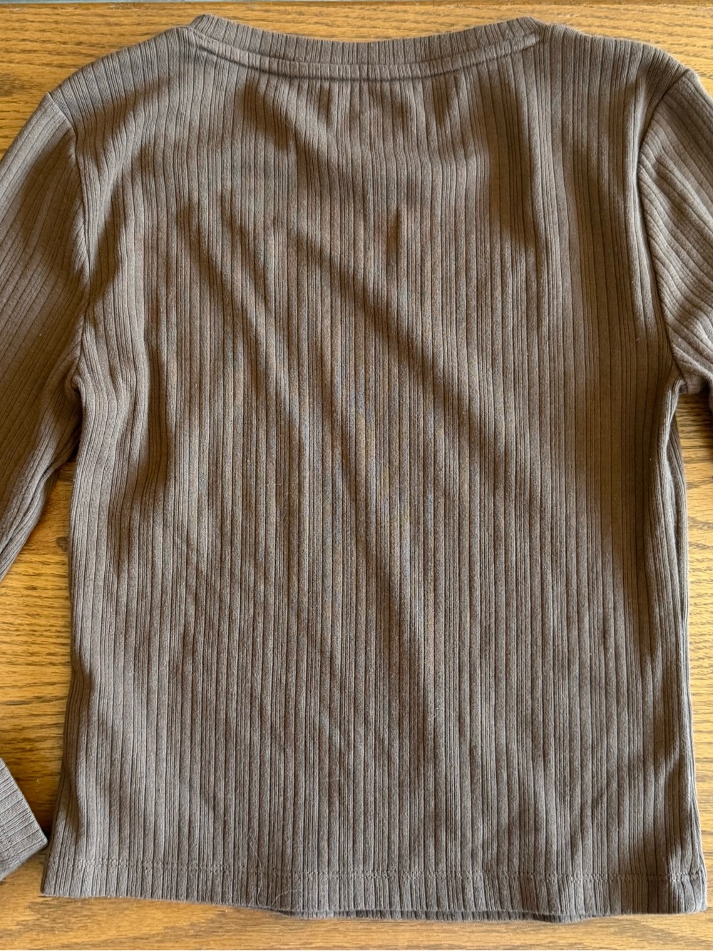 Old Navy Brown Ribbed Long-Sleeve Square Neck Top - Picture 3 of 3